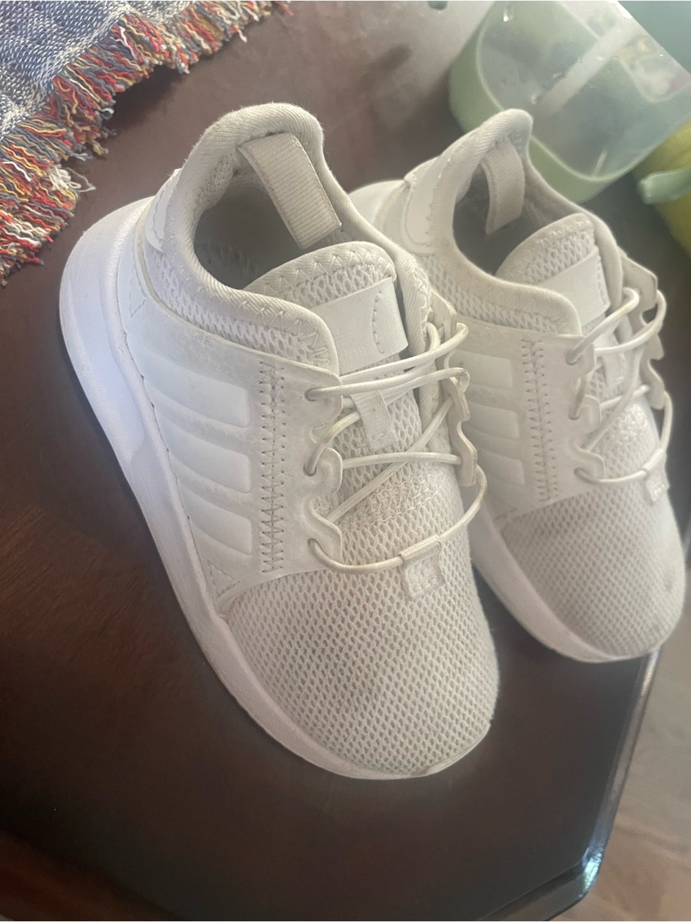 adidas Kids White Knit Slip-On Sneakers